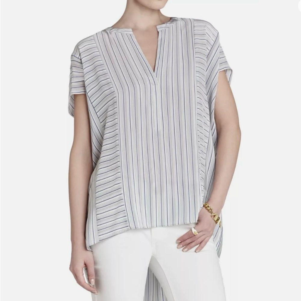 BCBG Max Azria Fatima Stipe Silk Top size XS/S